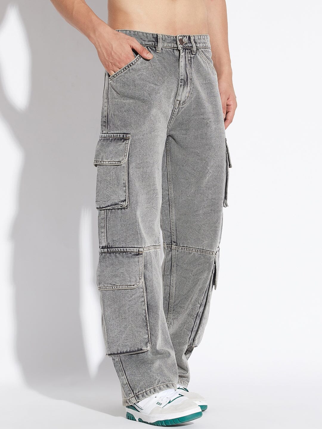 Cargo Jeans V5 in Grey | PRSTGE